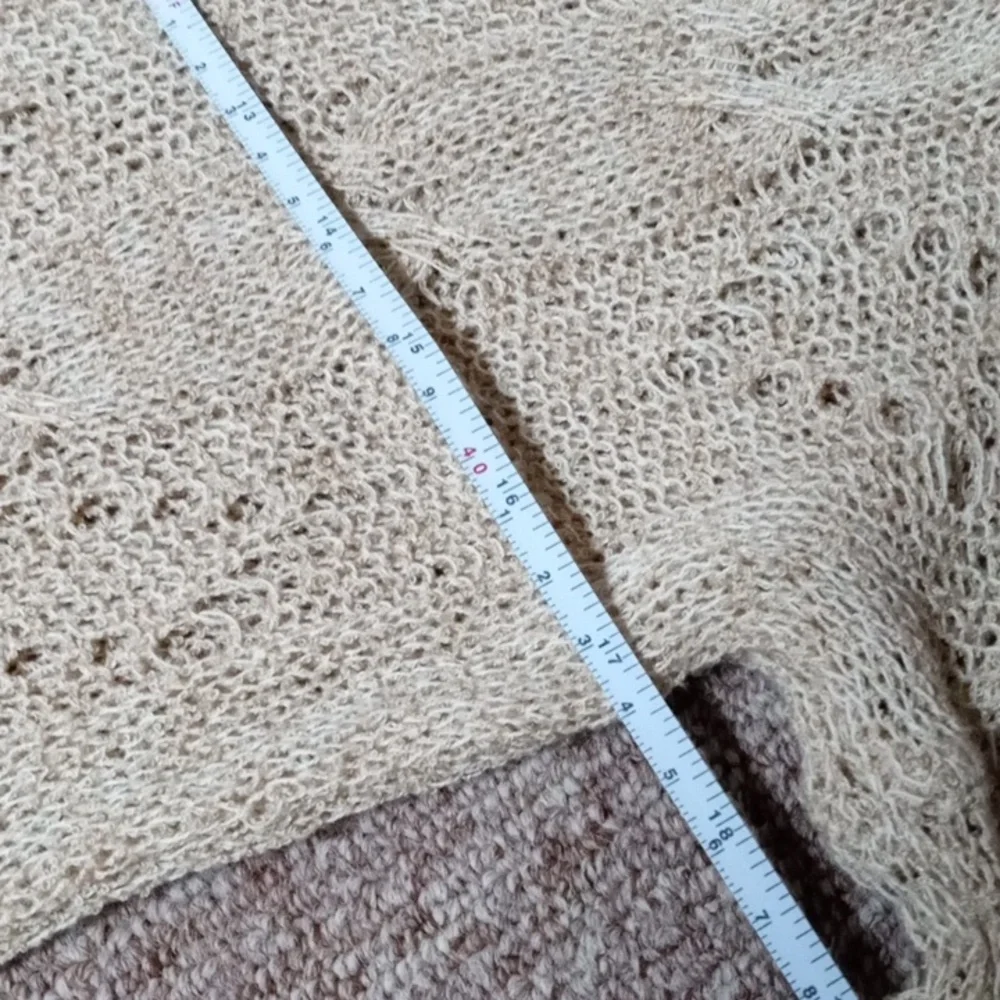 Treasure and Bond taupe open knit hoodie